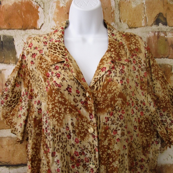 Kathie Lee top 100% Rayon button down Extra Lg - Picture 2 of 8